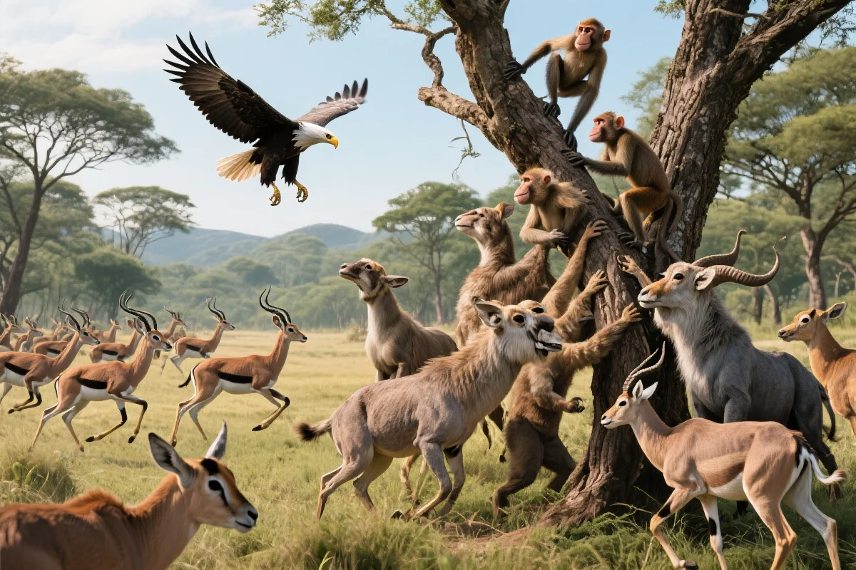 动物运动会：各种动物展示团队合作与策略